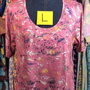 NWT LuLaRoe Perfect T Large Floral/Tie Dye Print